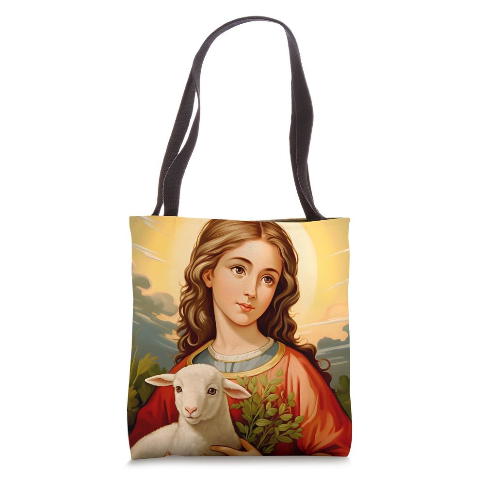 Catholic Saints St Agnes Of Rome Catholic Desn Tote Bag :<